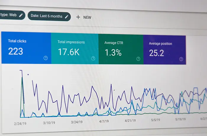 Image of a screen with some analytics and a chart.