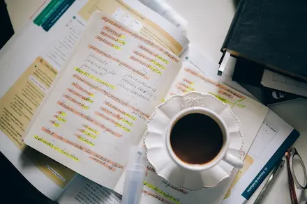 Cup of coffee on top of some papers